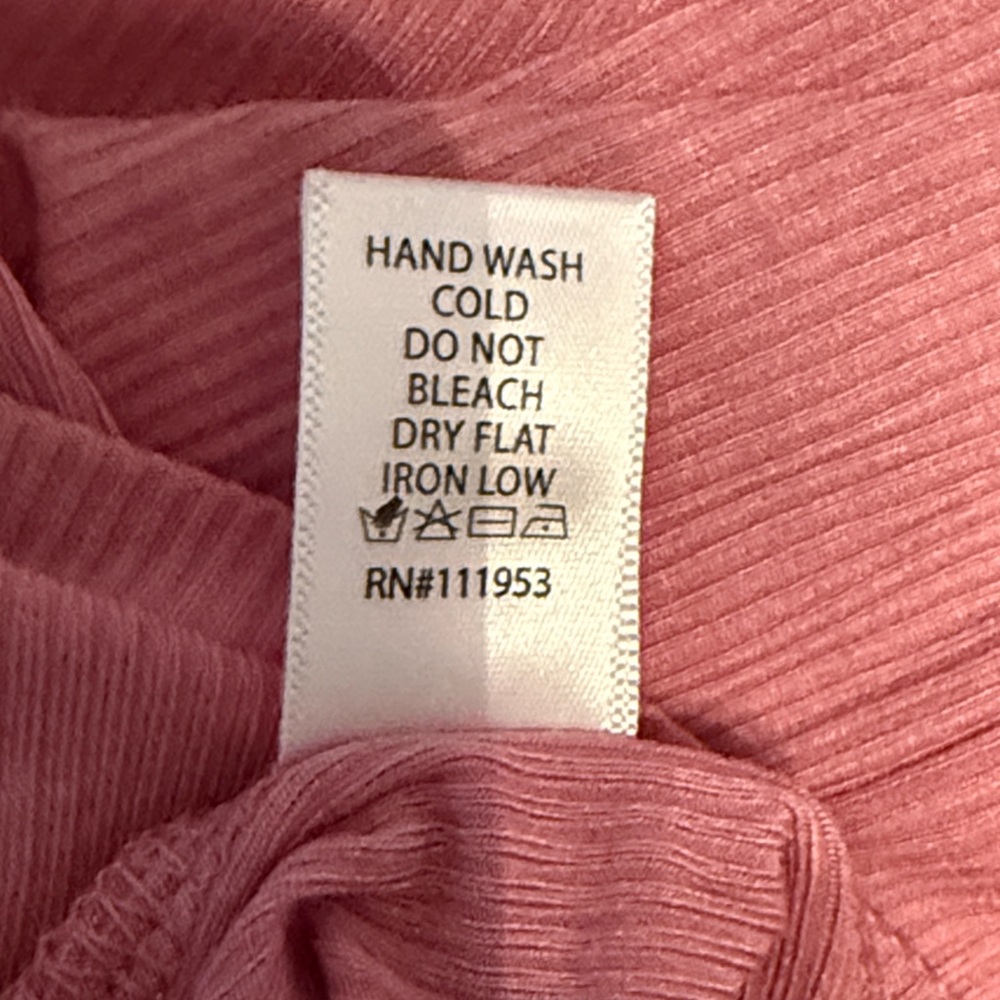 ShopEvelynne Pink Long Sleeve Crew Neck Rayon Rib Knit Tee - Picture 8 of 8